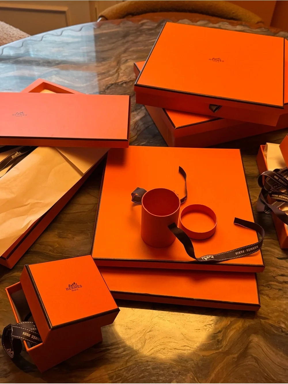 Hermes Orange Storage/Presentation Boxes Set